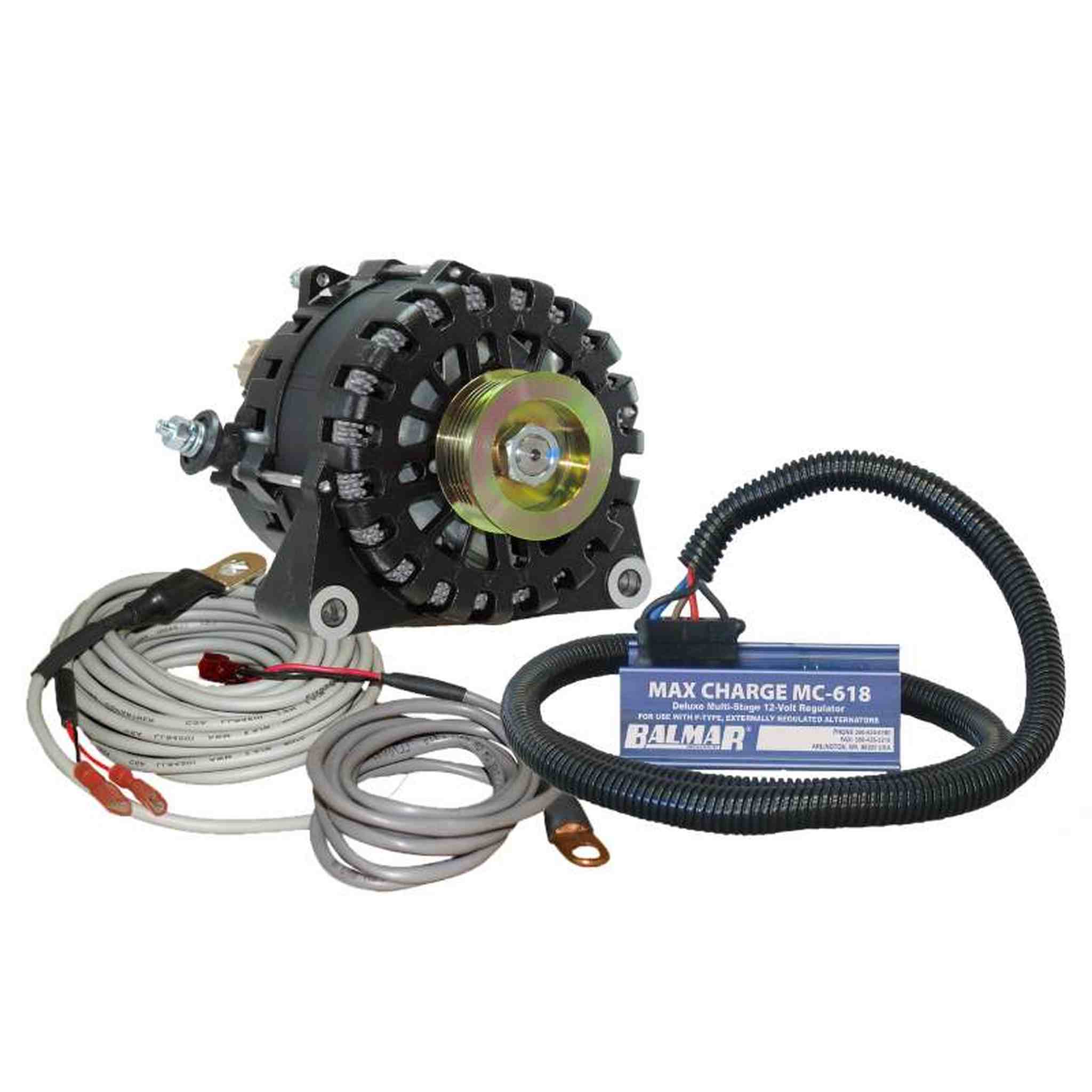 Balmar | XT-250A Vortec Alternator Kit with MC Regulator - Temperature Sensors & K6 Pulley